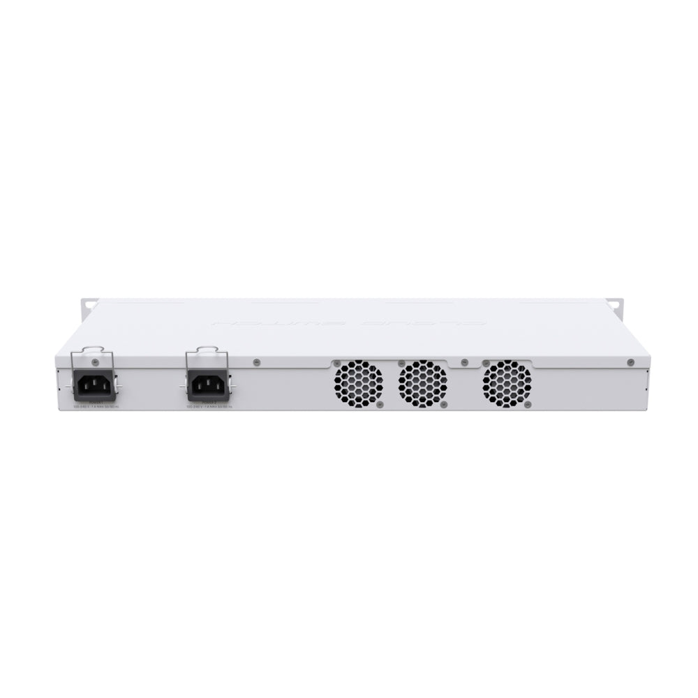 Cloud Core Router Mikrotik 24 Puertos SFP+ 10G + 2 Puertos Q+ 40G + 1 Puerto Serial RJ45 Capa 3. CPU ARM 1.7GHz 64Bits RAM 4GB Puerto Micro SD Fuente Redundante Licencia Nivel 6 Rackeable CRS326-24S+2Q+RM