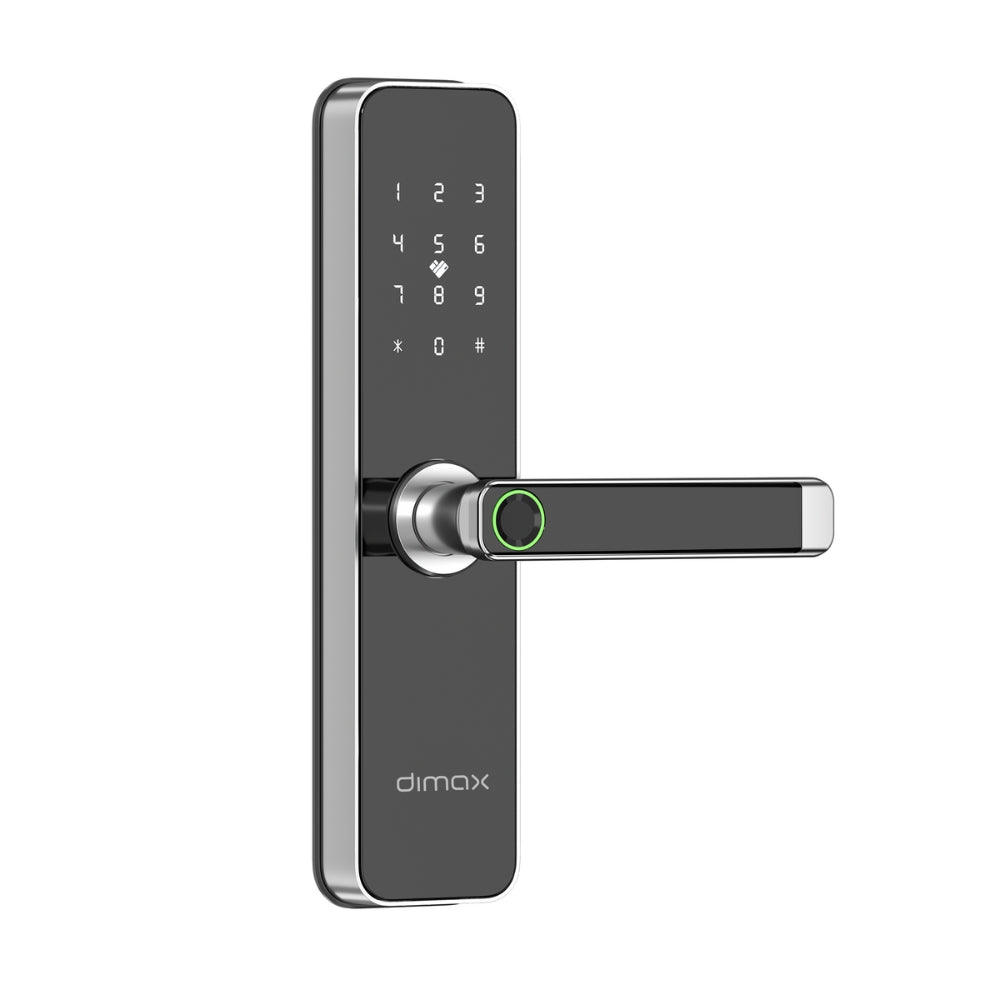 Cerradura Inteligente Dimax Aleacion de Aluminio Funciona con APP Huella Tarjeta Llave Contraseña Requiere 4 pilas AA diseño Moderno Mortaja 5050 color Gris B029