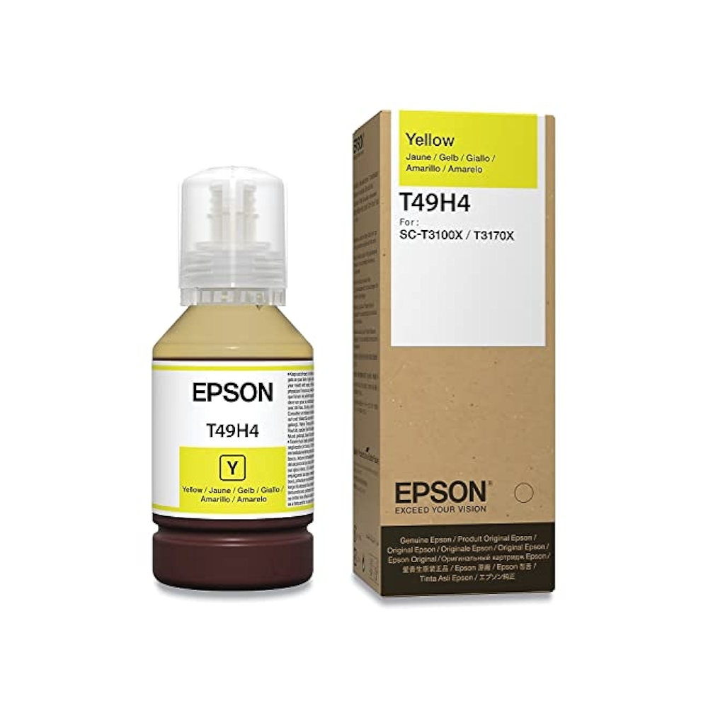 Botella de Tinta Epson T49H para Plotter color Amarillo de 140ml T49H400