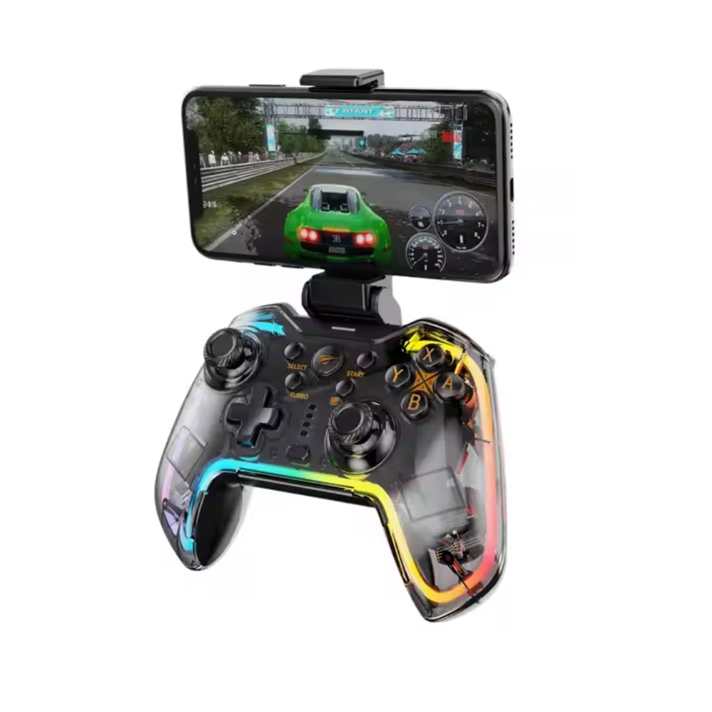 Control Gamer Havit Gamepad Multiplataforma RGB Windows Android Tablet TV Box Android TV iOS 13.0+ Tablet PC Nintendo Switch PS3/4 Steam Bateria Interna hasta 10 Horas Puerto USB-C G158BT pro