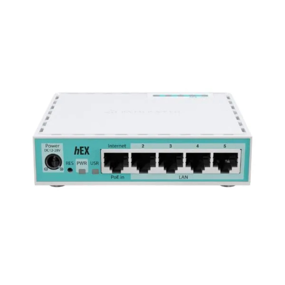 Router Board Mikrotik Hex Refresh 5 Puertos Gigabit + 1xUSB-A 2.0 RouterOS v7 Soporta Dude Server CPU Dual Core 950MHz RAM 512MB Licencia Nivel 4 E50UG