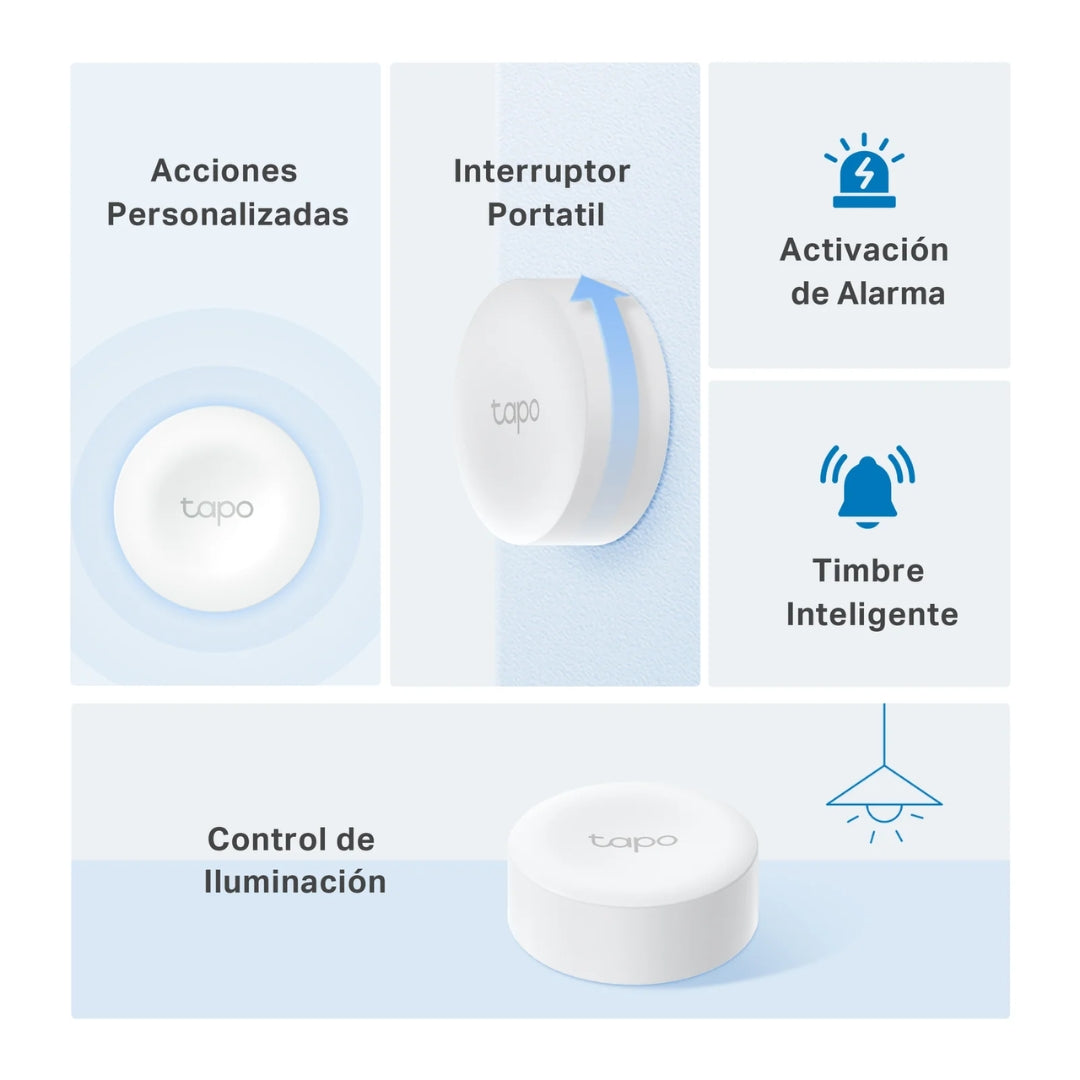 Boton Tapo Inteligente Funcion Personalizada como ser Interruptor Portatil Control de Luz Alamar Timbre Tapo S200B
