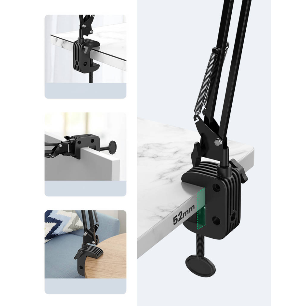 Brazo Flexible con Soporte Ugreen para Tablet Operacion 360 Grados desde Cualquier Angulo y Distancia Lontigud 750mm 50394