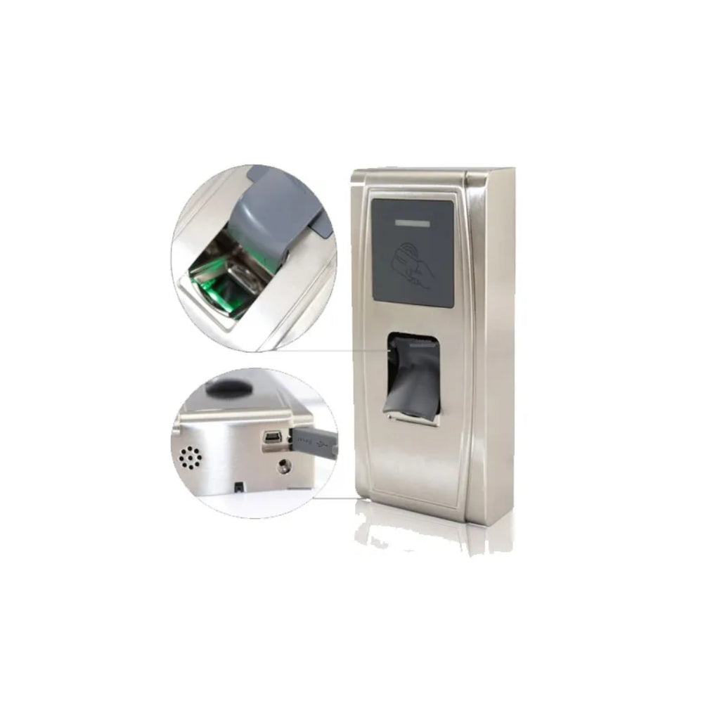 Control de Acceso y Asistencia ZKTeco Huella y Tarjeta Capacidad 100.000 Registros Comunicacion USB y Ethernet IP65 MA300ZLM60/PS