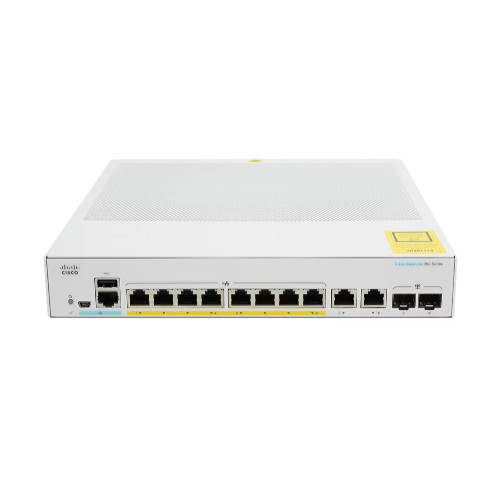 Switch Cisco CBS350 Administrable 8 Puertos GE PoE 2x1G Combo CBS350-8P-2G-NA