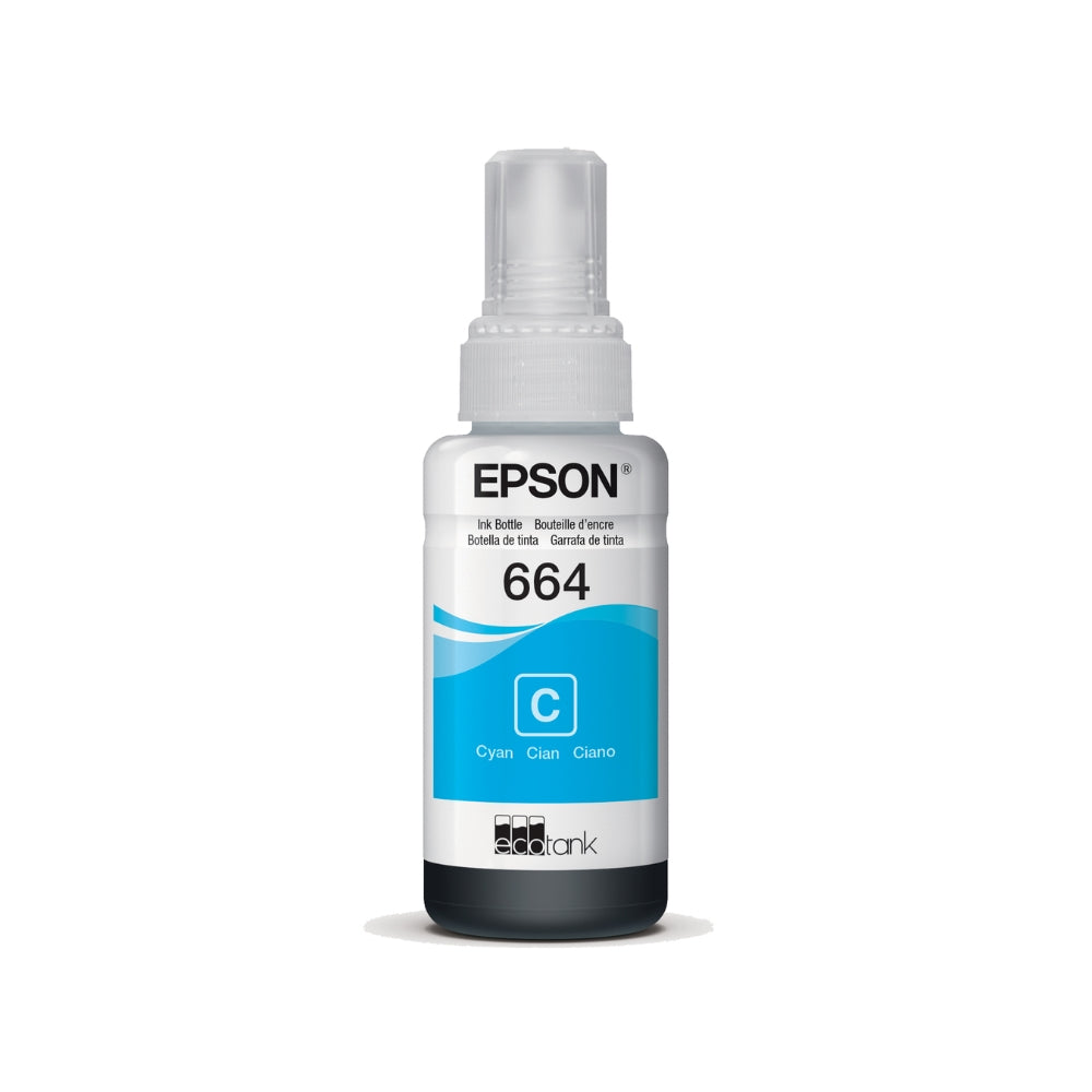 Botella de Tinta Epson T664 color Cian de 70ml T664220-AL