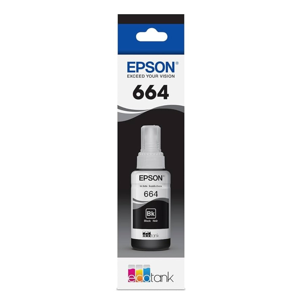 Botella de Tinta Epson T664 color Negro de 70ml T664120-AL