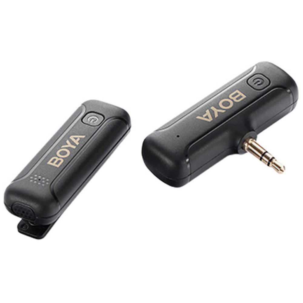 Microfono Inalambrico Boya Ultracompacto Sistema Doble Canal Omnidireccional Cancelacion de Ruido Conector Jack 3.5mm BY-WM3T2-M1