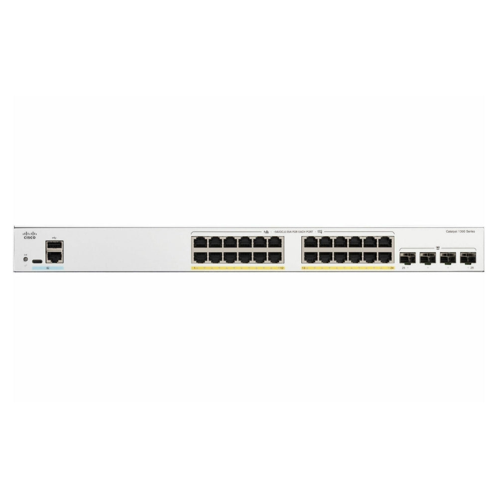 Switch Cisco Catalyst 1300 24 Puertos GE PoE 4x1G SFP C1300-24P-4G