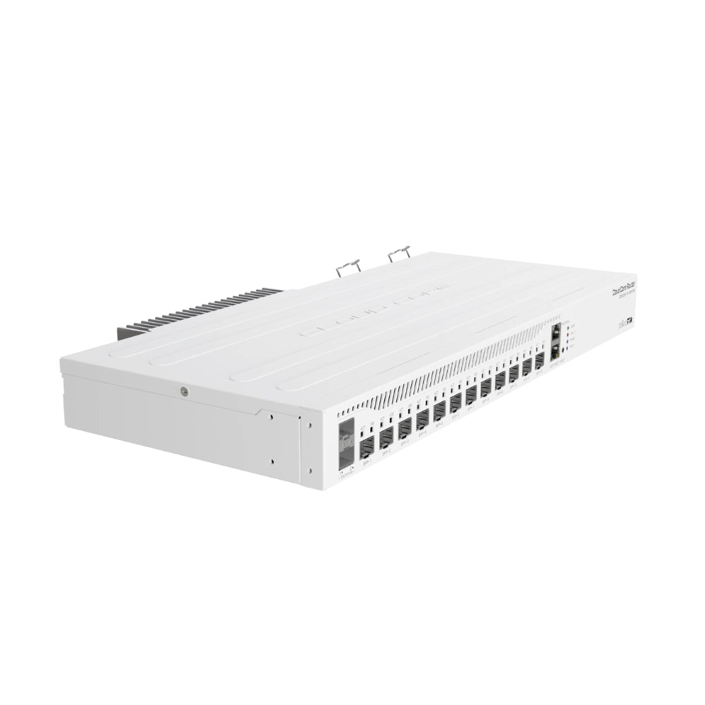 Cloud Core Router Mikrotik 12 Puertos SFP+ 2 Puertos XS 25G CPU ARM 1.7GHz 64Bits RAM 4GB Puerto Micro SD Fuente Redundante Licencia Nivel 6 Rackeable CCR2004-1G-12S+2XS