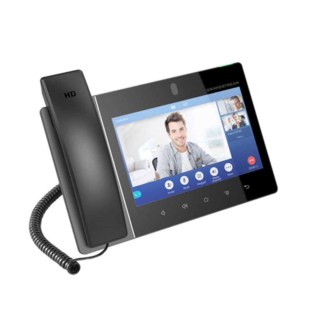 Telefono IP GranDStream 16 Lineas SIP 2 Puertos Ethernet Gigabit PoE+ Android 11 Pantalla 8" Camara 2MP WiFi 6 Bluetooth 5.0 Salida HDMI USB-C Incluye Adaptador GXV3480