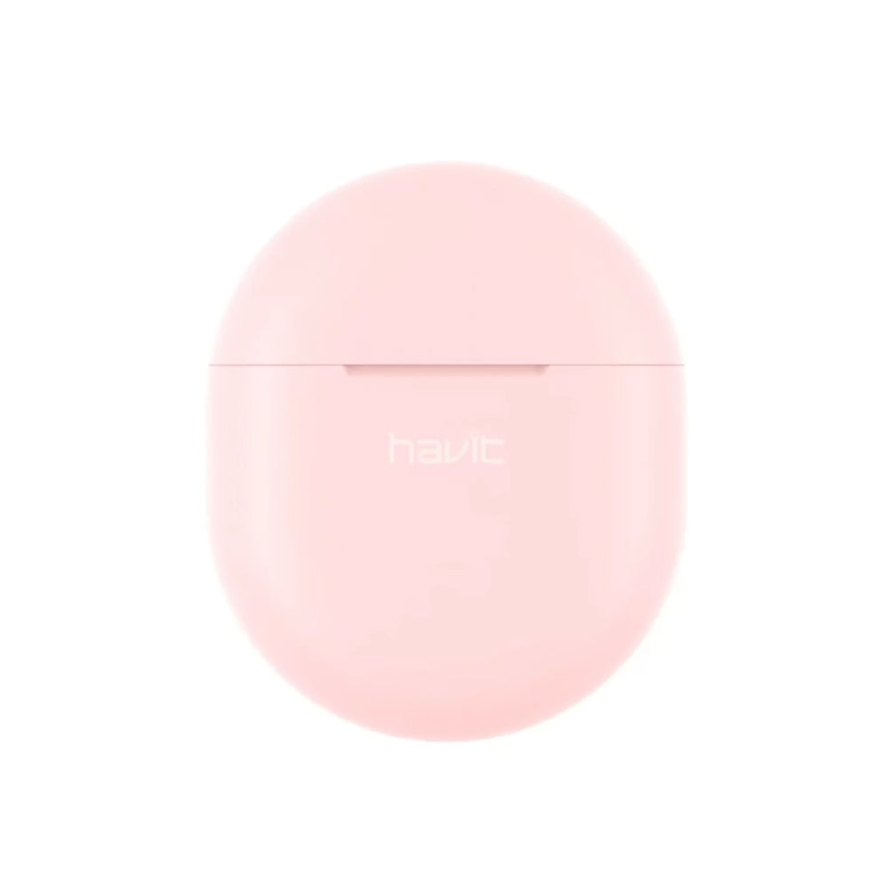 Auriculares Havit Inalambricos IP5X Contra Salpicaduras de Agua Bluetooth 5.0 Carga Puerto USB-C color Rosado TW916-P
