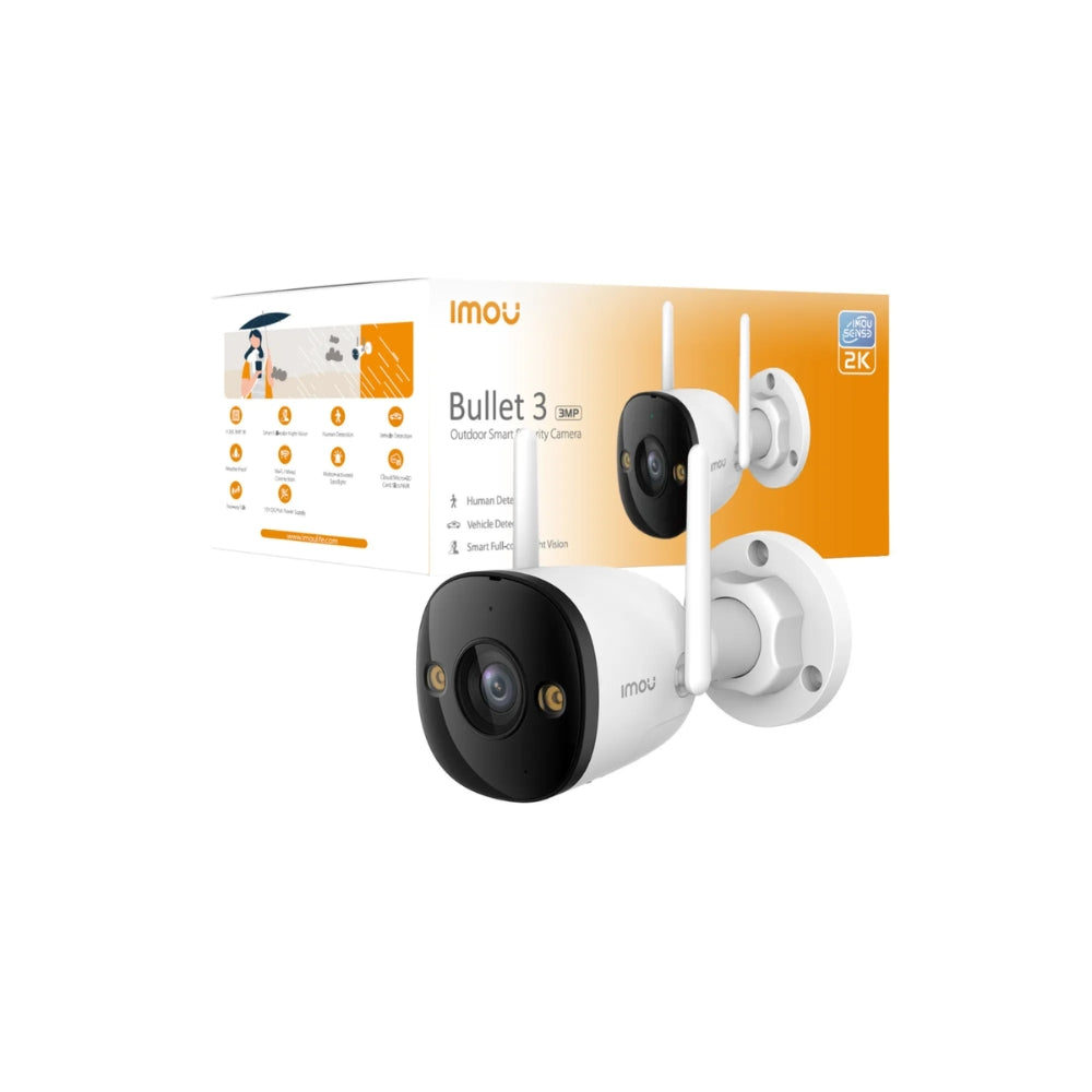 Camara Imou IP WiFi Bala 3 5MP Full Color Detecta Personas y Vehiculos Audio 2 Vias Micro SD hasta 256GB IP67 IPC-S3EN-5M0WE-0280B-imou