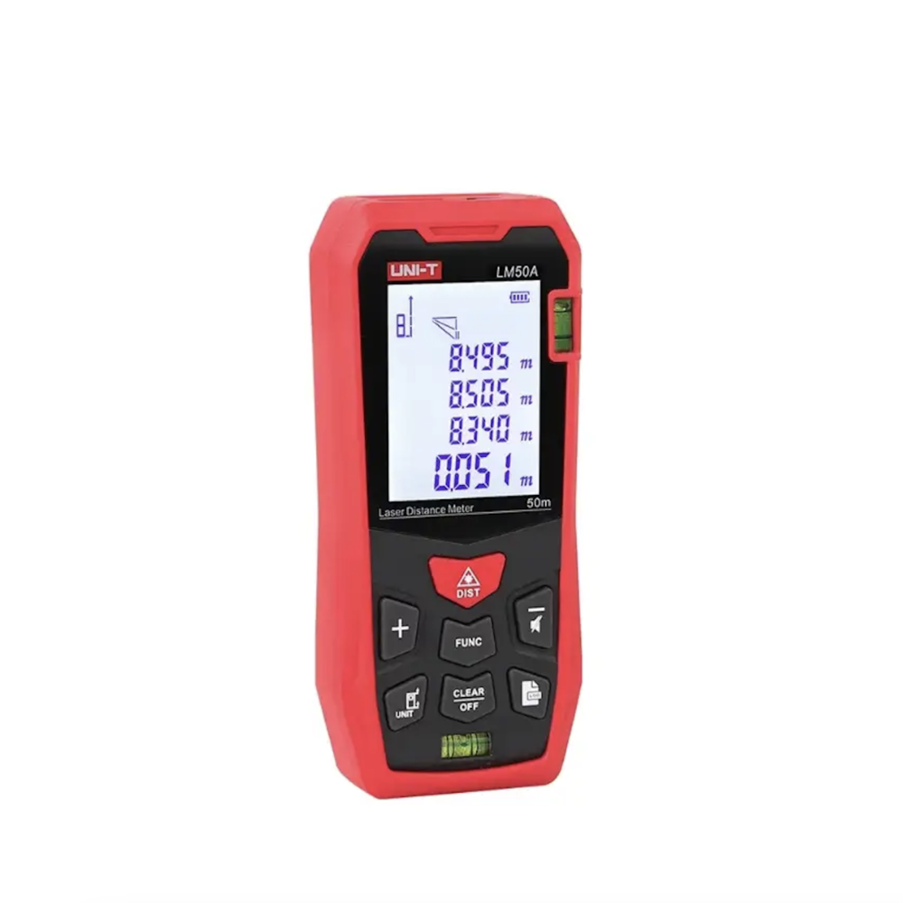 Medidor de Distancia Uni-t Hasta 50 metros Pantalla de 2 Pulgadas Precision hasta 2mm LM50A