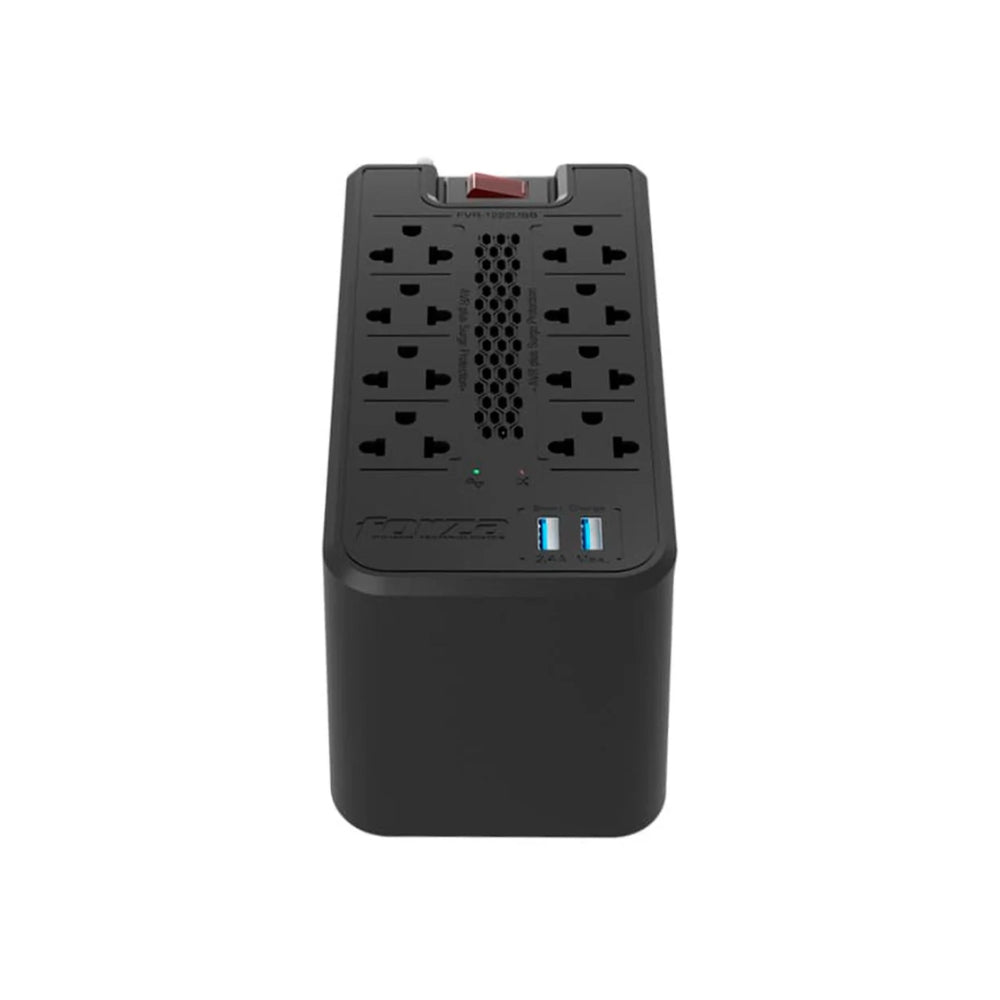 Estabilizador Forza Regulador Automatico de Voltaje 1200VA 600W con 8 Salidas NEMA y 2 Puertos USB-A FVR-1222USB