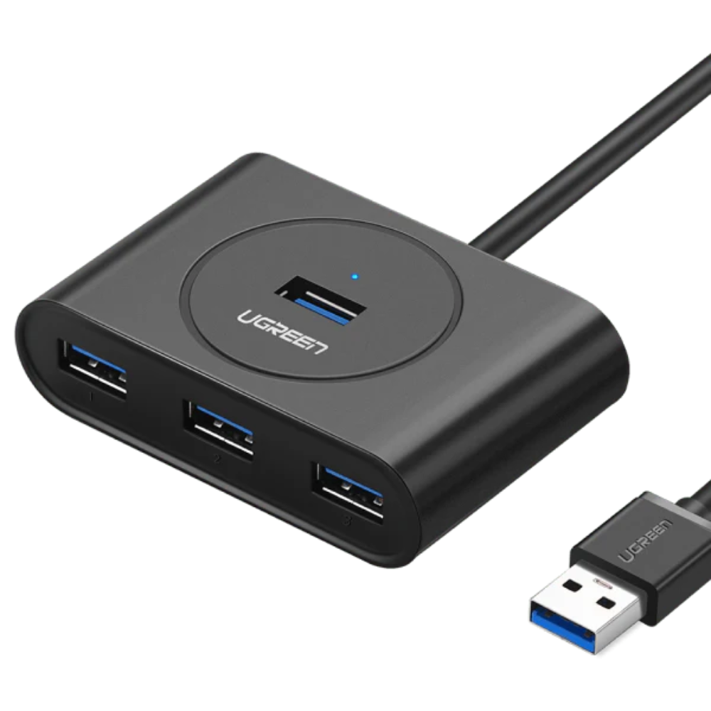 Hub USB-A 3.0 Ugreen de 4 Puertos hasta 5Gbps Cable de 1 metro de Longitud con Protecciones Electricas 20291