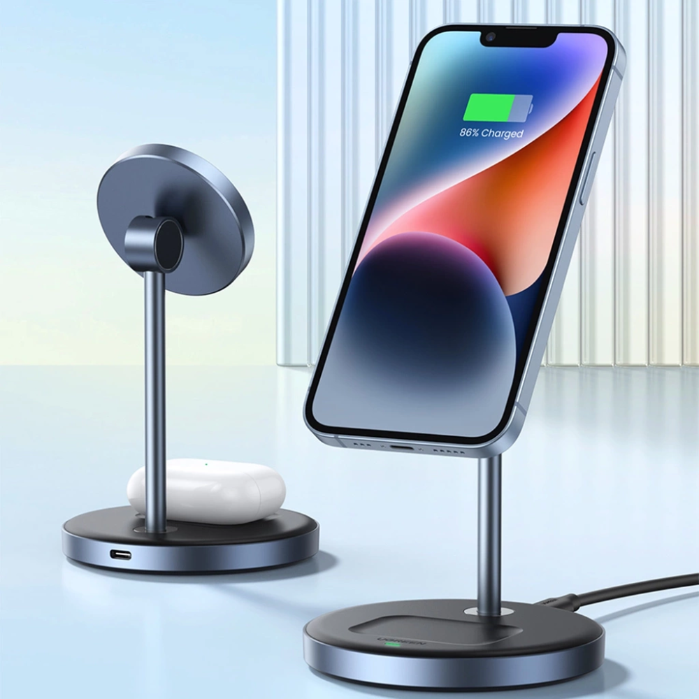 Soporte Ugreen de Carga Magnetica 2 en 1 con Cable USB-C Rotacion 360 Grados 90668