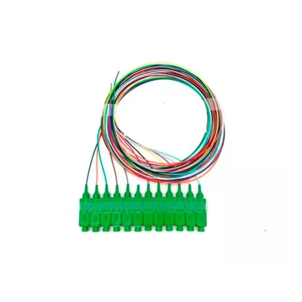 Pigtail Dimax SC/APC Monomodo cable de 0.9mm Blanco/Verde Largo de 1 metro Bolsa de 12 Piezas C739