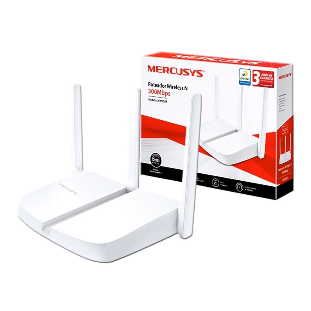 Router Mercusys Inalambrico N300 1WAN 3LAN 10/100Mbps 3 Antenas Fijas 5dBi Control Parental Amplia Cobertura MW305R
