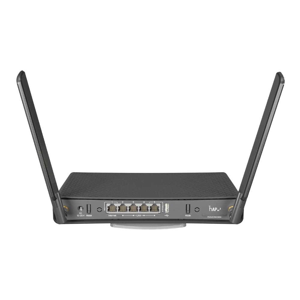 Home Access Point Mikrotik HAP Frecuencia 2.4 y 5.0GHz Antenas Externas 3/5.5 dBi + 5 Ethernet Gigabit CPU Quad Core RAM 256MB +1xUSB RBD53iG-5HacD2HnD
