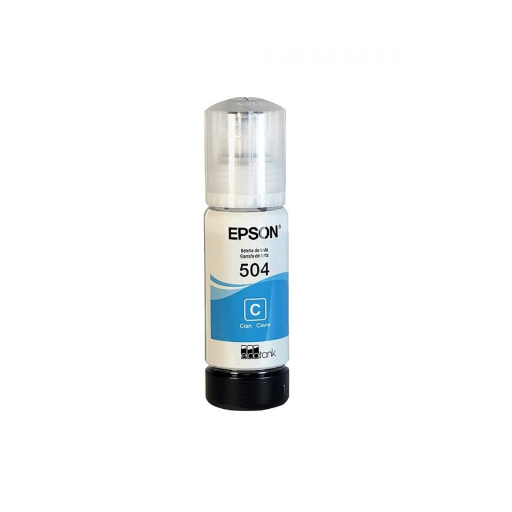 Botella de Tinta Epson T504 color Cian de 70ml T504220-AL