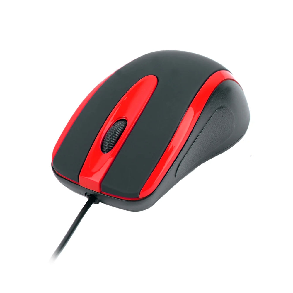 Mouse Havit Resolucion hasta 1000 DPI Diseño Ergonomico Cable USB-A color Negro y Rojo HV-MS753-B/R