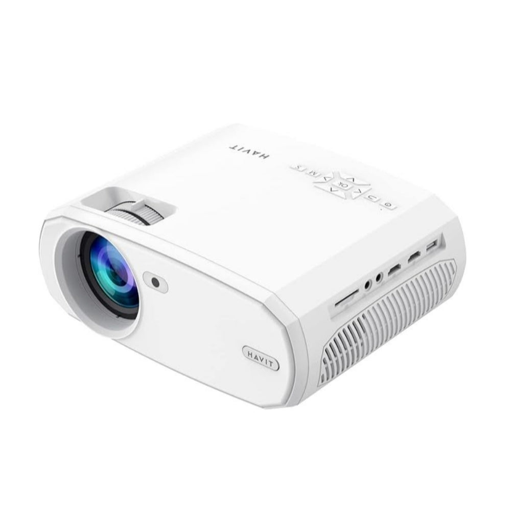 Proyector Havit FullHD 1080P Pantalla hasta 200" 15000 Lumenes 220 ANSI Lumens Distancia Proyeccion 1.7 a 6.2 Metros Altavoz 3Watts Puertos AV VGA HDMIx2 USB Jack 3.5mm PJ202-EU-WH