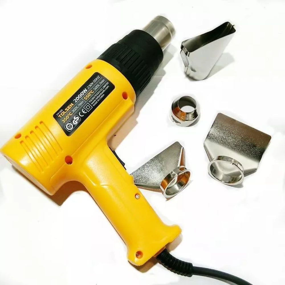 Pistola de Calor Tolsen de 2000W con 2 Rangos de Temperatura Ajustables 350C y 550C 79100