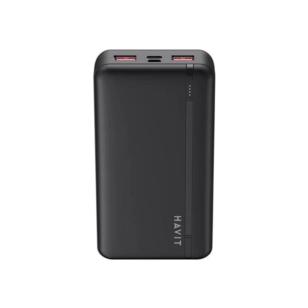 Cargador Portatil Havit Power Bank de 20.000 mAh puerto USB-A USB-C color Negro PB92-B