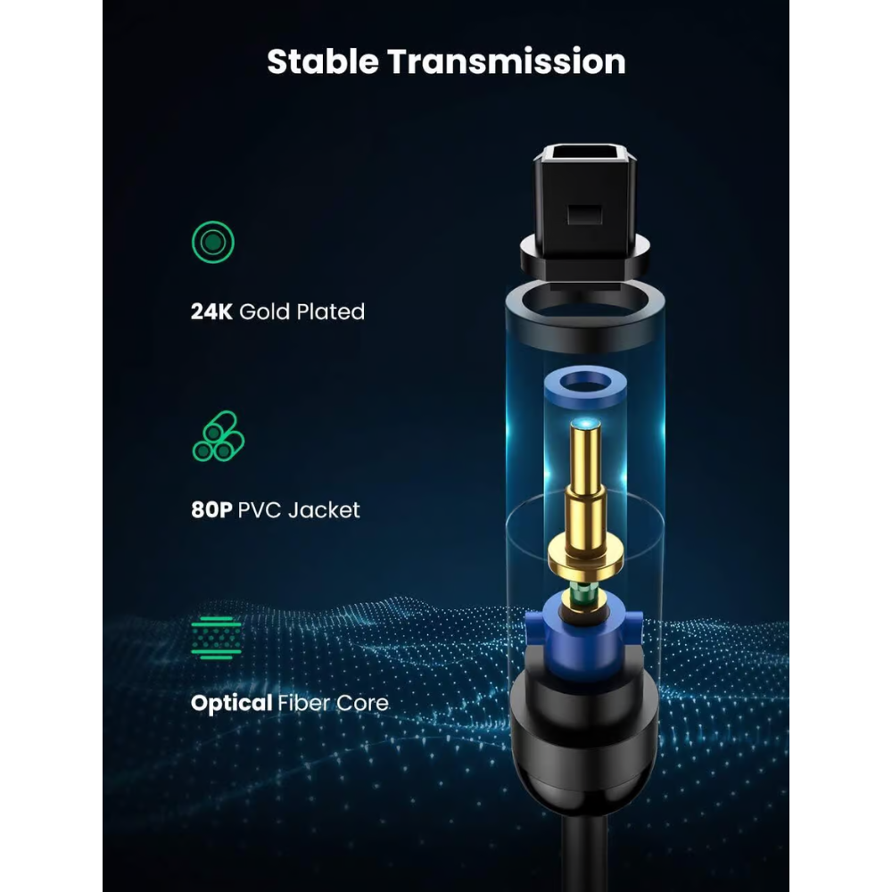 Cable de Audio Ugreen Optico Premium Longitud de Cable 3M 70893