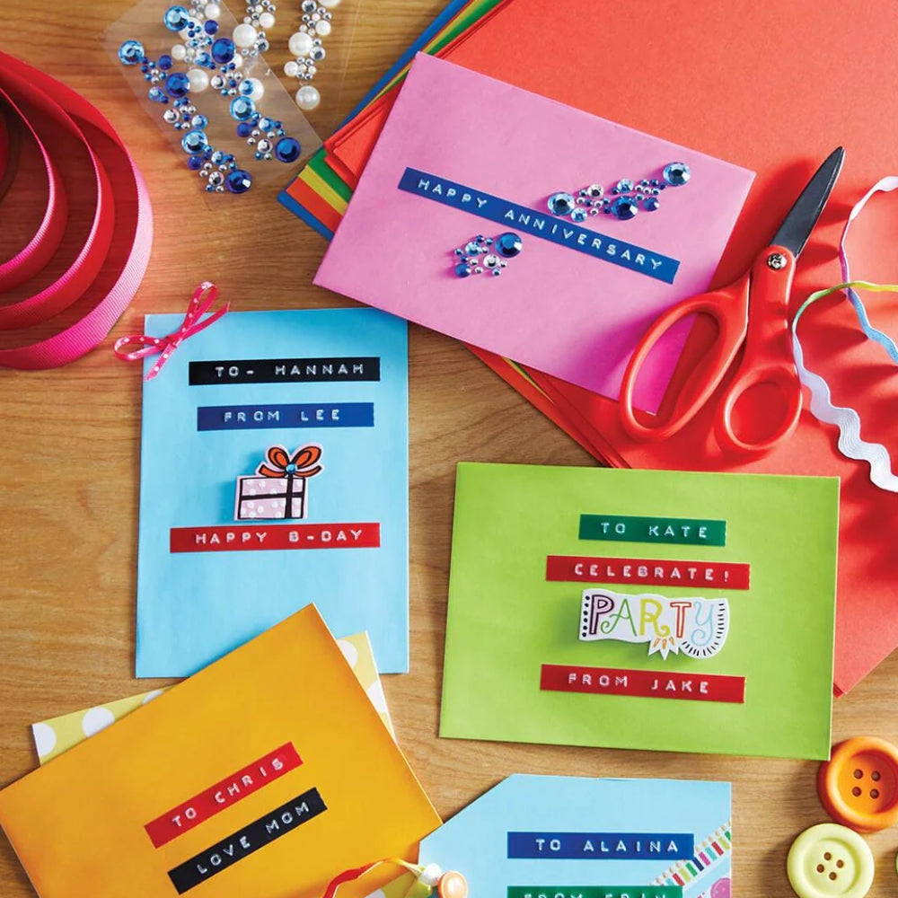 Cinta Dymo Xpress Plastico texto Blanco fondo Azul 9mm x 3m 520106