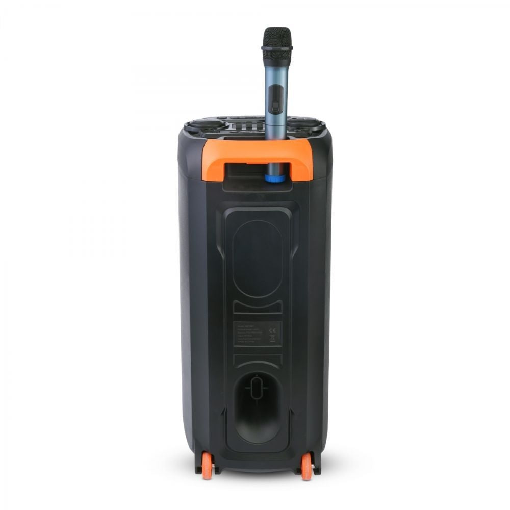 Altavoz Havit RGB tipo Torre Altura 60cm Potencia 2x15 Watts Bateria hasta 8 Horas Funciones BT 5.0 USB TF Radio FM TWS incluye 1 Microfono SQ119BT-EU