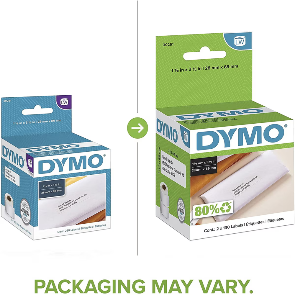 Etiqueta Dymo Labelwriter 260 Piezas de 28mm x 89mm 30251