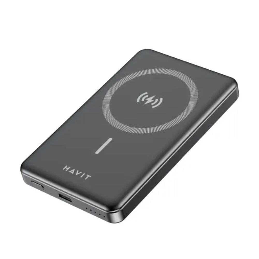 Cargador Portatil Havit Power Bank Magnetico de 10.000 mAh puerto USB-C color Negro PB5203-BLACK