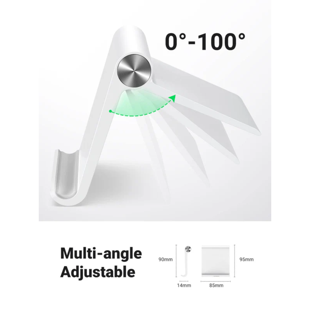 Soporte Ugreen Ajustable Portatil Multi Angulo de 0 a 100 grados Plegable Antideslizante soporta Dispositivos hasta 7.9" 30285