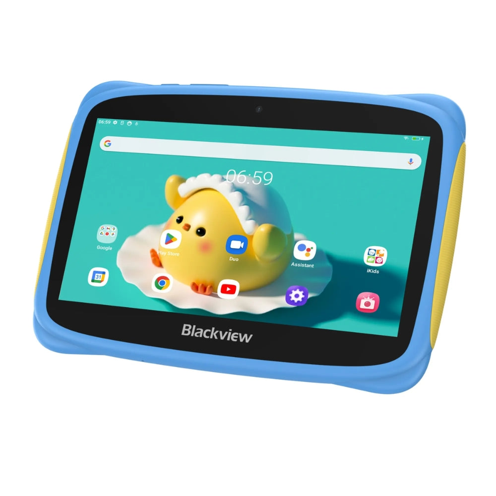 Tablet Blackview de 7" RAM 2GB Memoria 32GB LPDDR3+eMMC Camara Principal 2MP Frontal 0.3MP Bateria 3280mAh Android 13 color Azul TAB 3 KIDS-BL