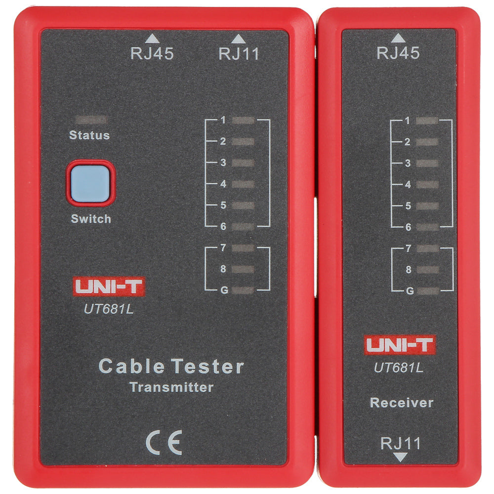Tester para Cable de Red Uni-t RJ45 y RJ11 Detecta Rotura de Circuito Circuito Abierto y Cruzado UT681L