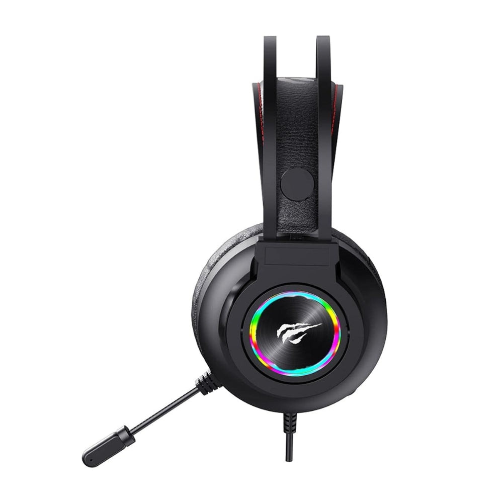 Audifonos Havit Gamer RGB Altavoz con Driver de 50mm Sonido Envolvente 3D Microfono Omnidireccional Orejeras de Corteza Suave H654D