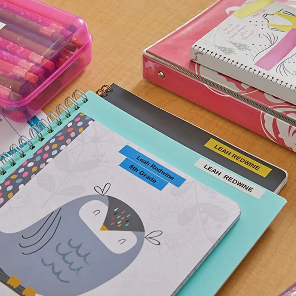 Cinta Dymo Letratag Plastico texto Negro fondo Blanco 12mm x 4m 91331