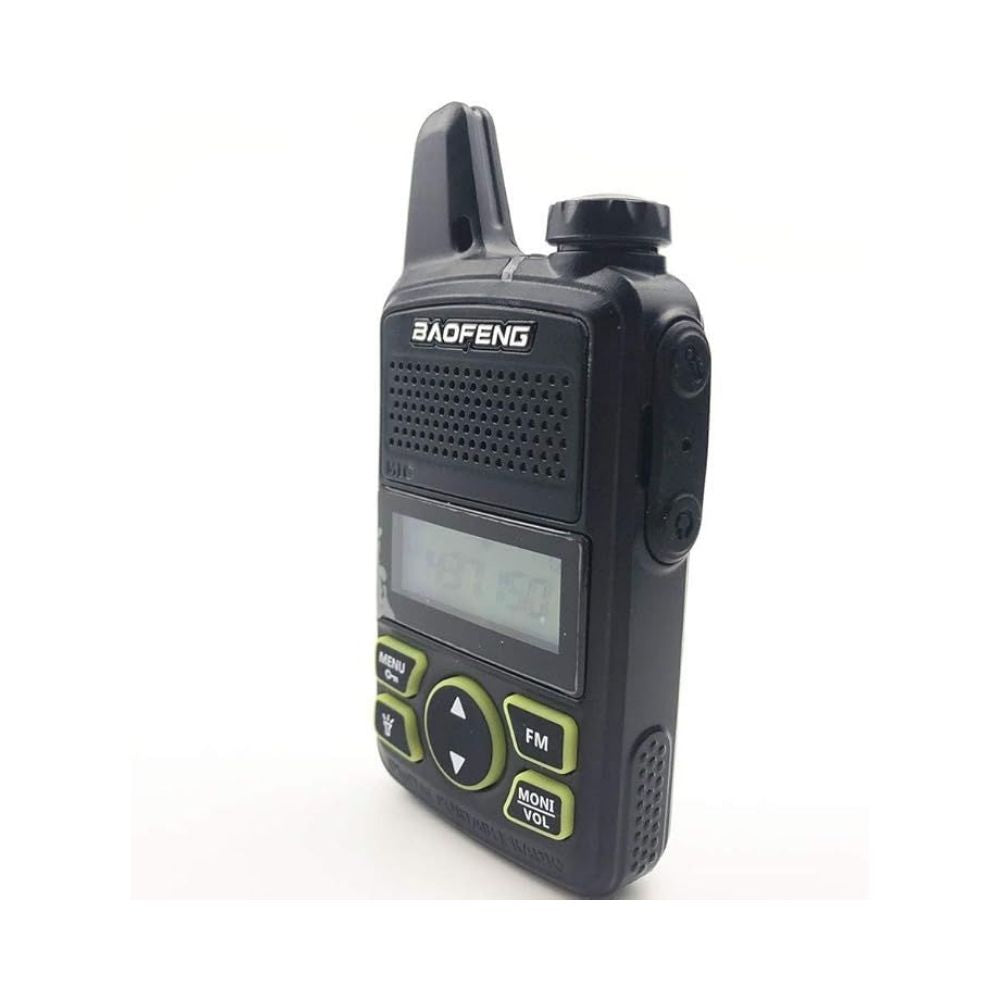 Mini Walkie Talkie Baofeng UHF con Pantalla Analogico 400 a 470 MHz 20 Canales Potencia 2W con Manos Libres BF-T1