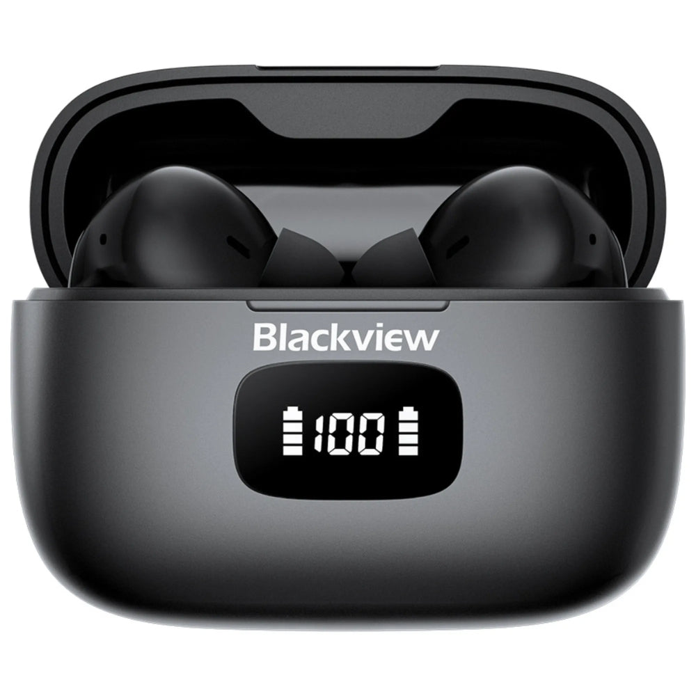 Audifonos Blackview Inalambricos Bluetooth 5.3 Estuche de Carga con Pantalla Carga Inalambrica y Cableada Alcance 10M color Negro AIRBUDS 8-BK