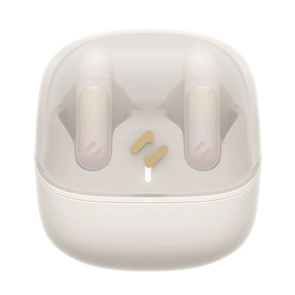 Audifonos Havit Inalambricos estilo Pendientes Ajuste Flexible Llamada Nitida Bateria hasta 6.5 Horas Puerto de Carga USB-C color Beige TW980-BG