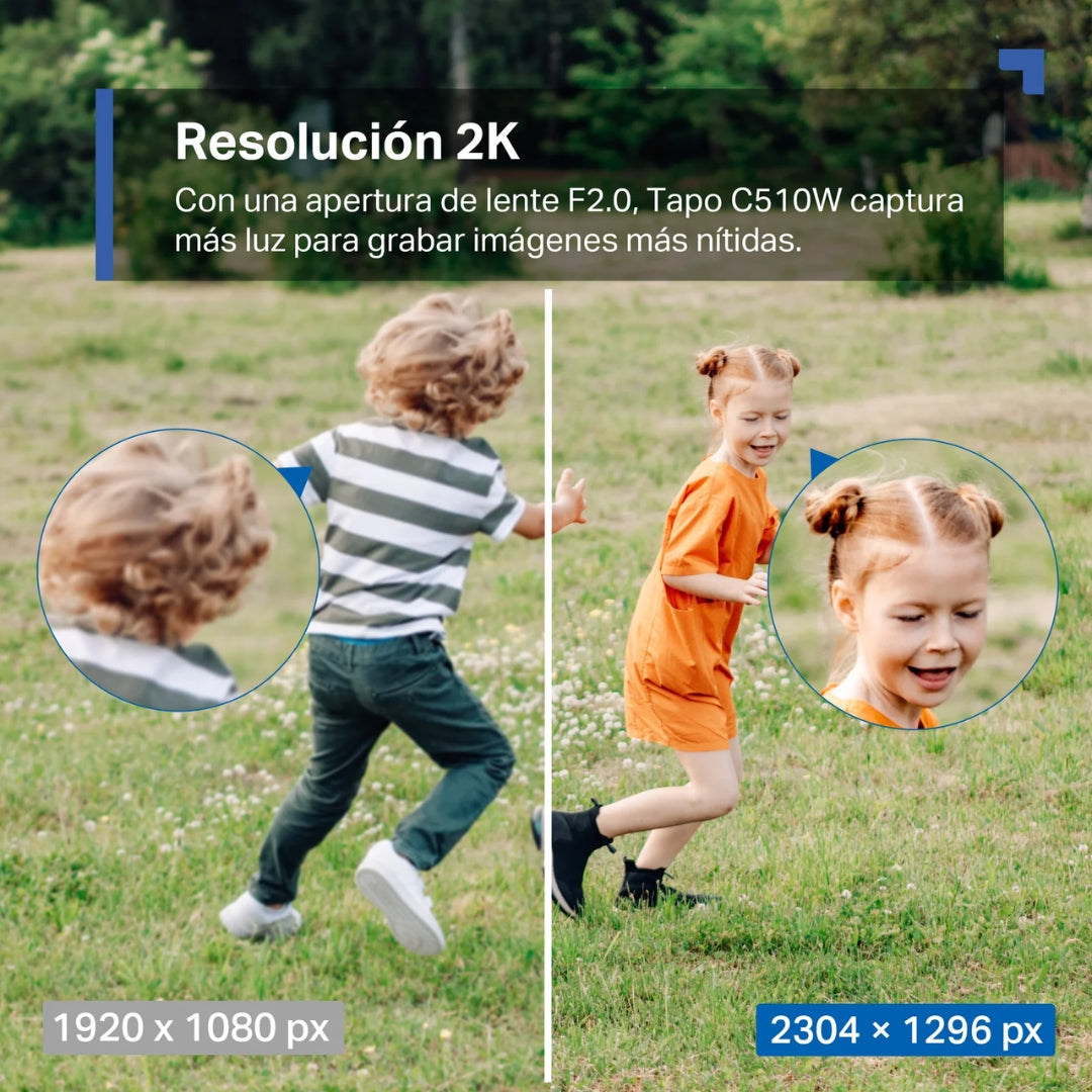 Camara para Exterior Tapo 2K QHD WiFi Giro Horizontal 360 Vertical 130grados Full Color Vision Nocturna Sensor de Movimiento Audio 2 Vias IP66 Tapo C510W
