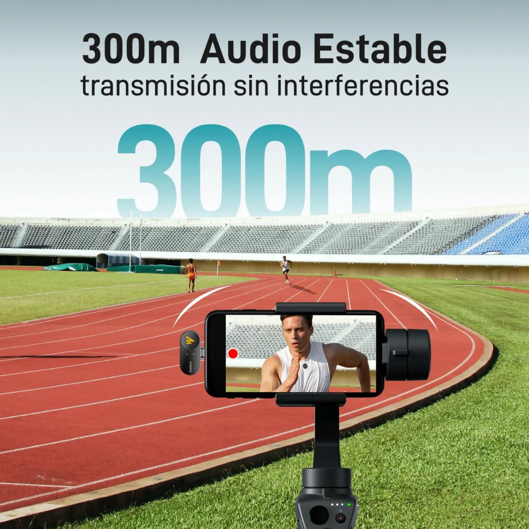 Microfono Inalambrico Maono Lavalier USB-C Formato Boton Cancelacion de Ruido Ajustable hasta 14 Niveles desde la APP WAVE T5
