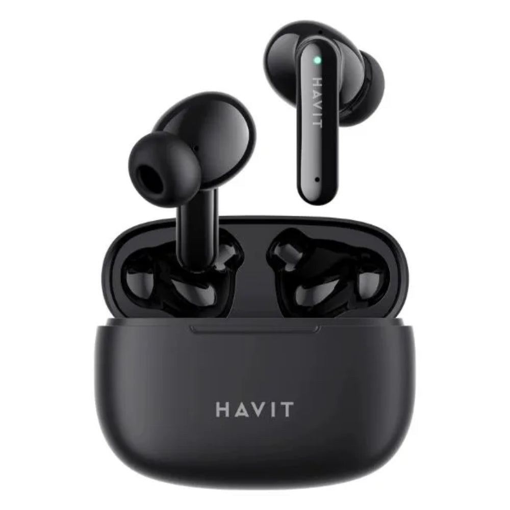 Auriculares Havit Inalambricos Estereo Tamaño Compacto Control Tactil Llamadas Nitidas Graves potentes color Negro TW967-BK