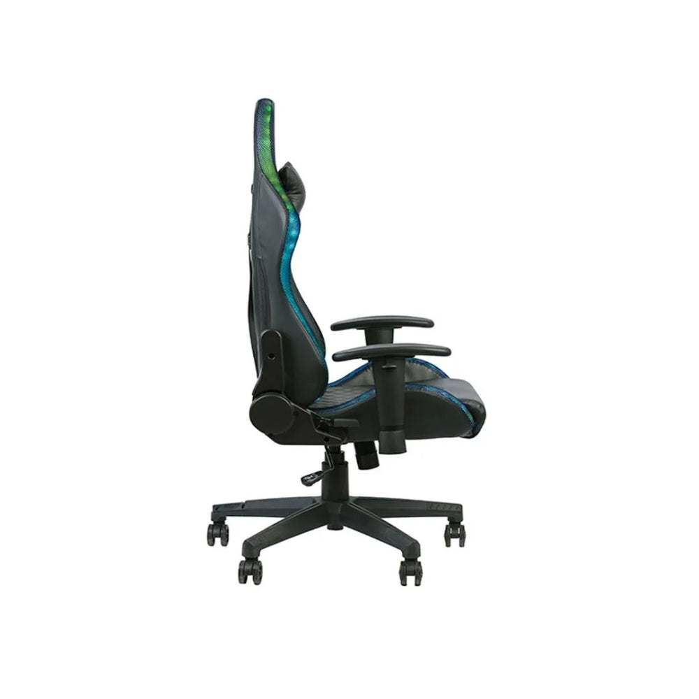 Silla Gamer Havit con Luz LED Reposa Brazos 2D Gira 180 Grados Soporta hasta 150Kg color Negro GC927
