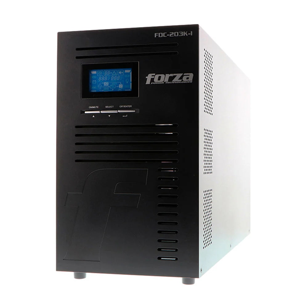 UPS En Linea Forza 3KVA 3KW Pantalla LCD Comunicacion USB SNMP RS232 con 9 Salidas IEC FDC-203K-I