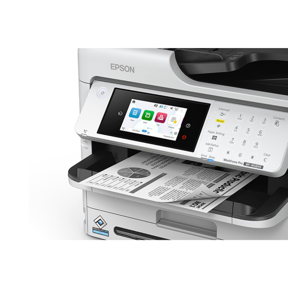 Impresora Epson Multifuncional WorkForce WF-M5899 Impresora Escaner Copiadora Fax Conectividad USB WiFi y Ethernet C11CK76301