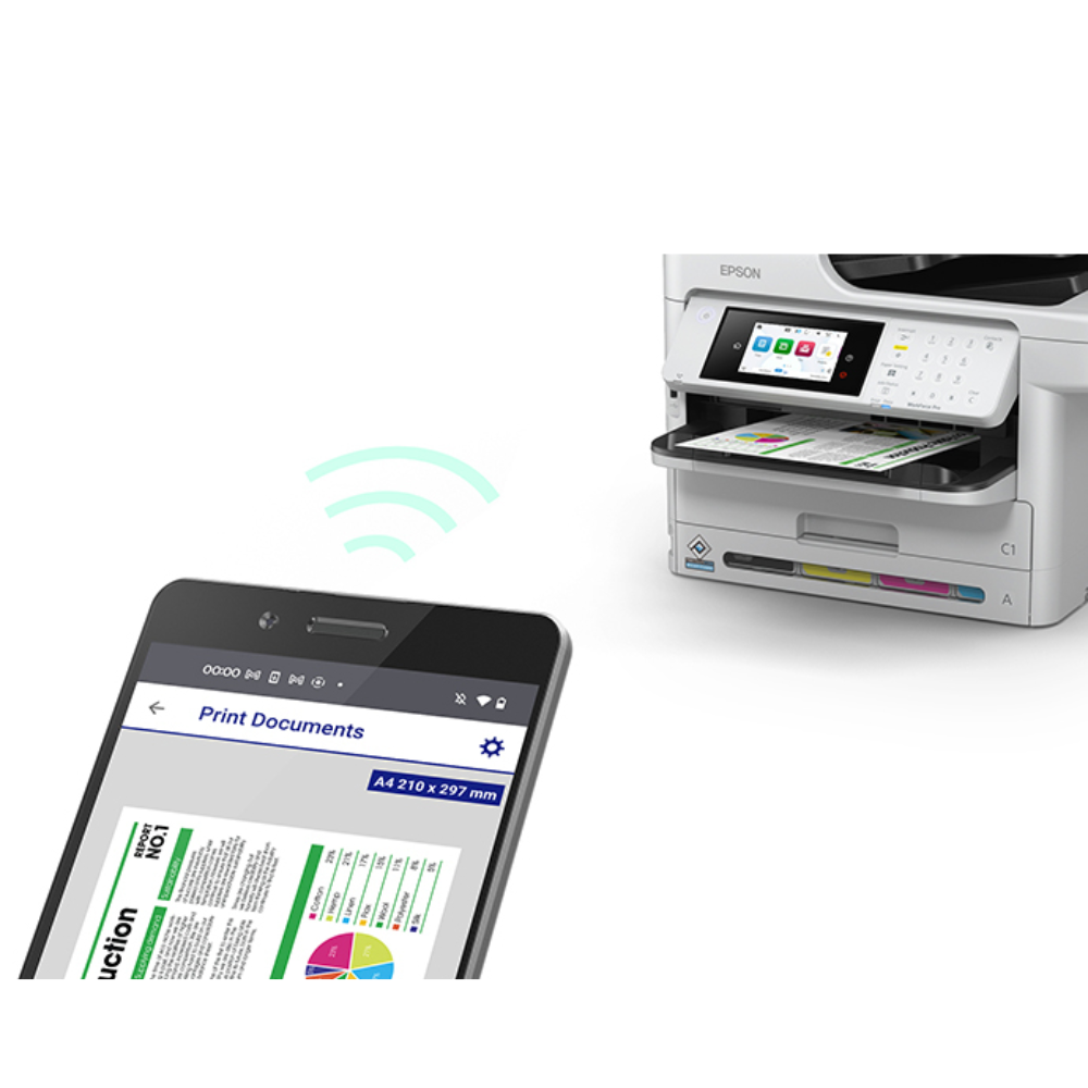Impresora Epson Multifuncional WorkForce WF-C5891 Impresora Escaner Copiadora Fax Conectividad USB WiFi y Ethernet C11CK27301