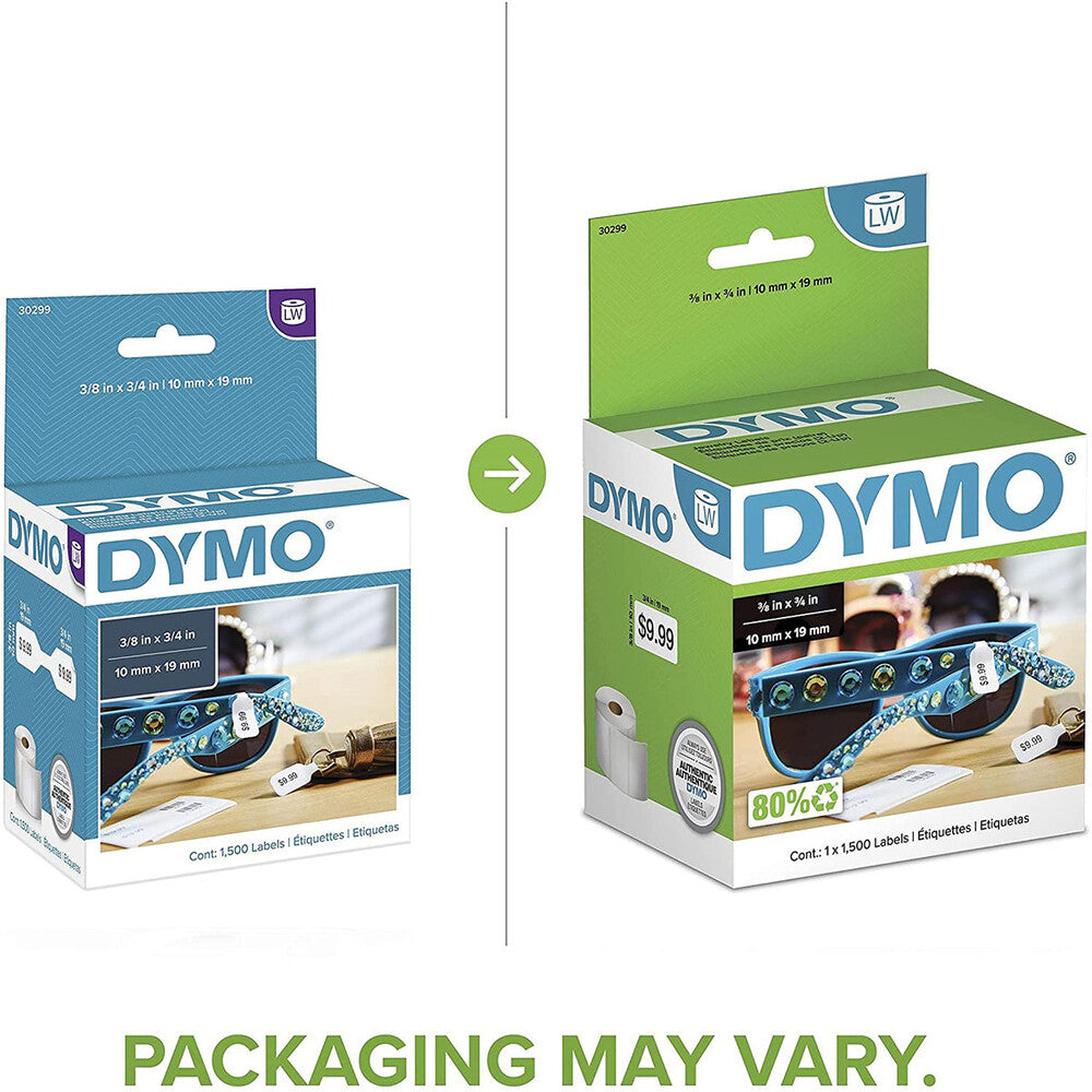 Etiqueta Dymo Labelwriter 1500 Piezas de 10mm x 19mm para Joyas 30299